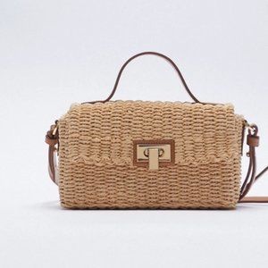 zara natural color woven crossbody bag